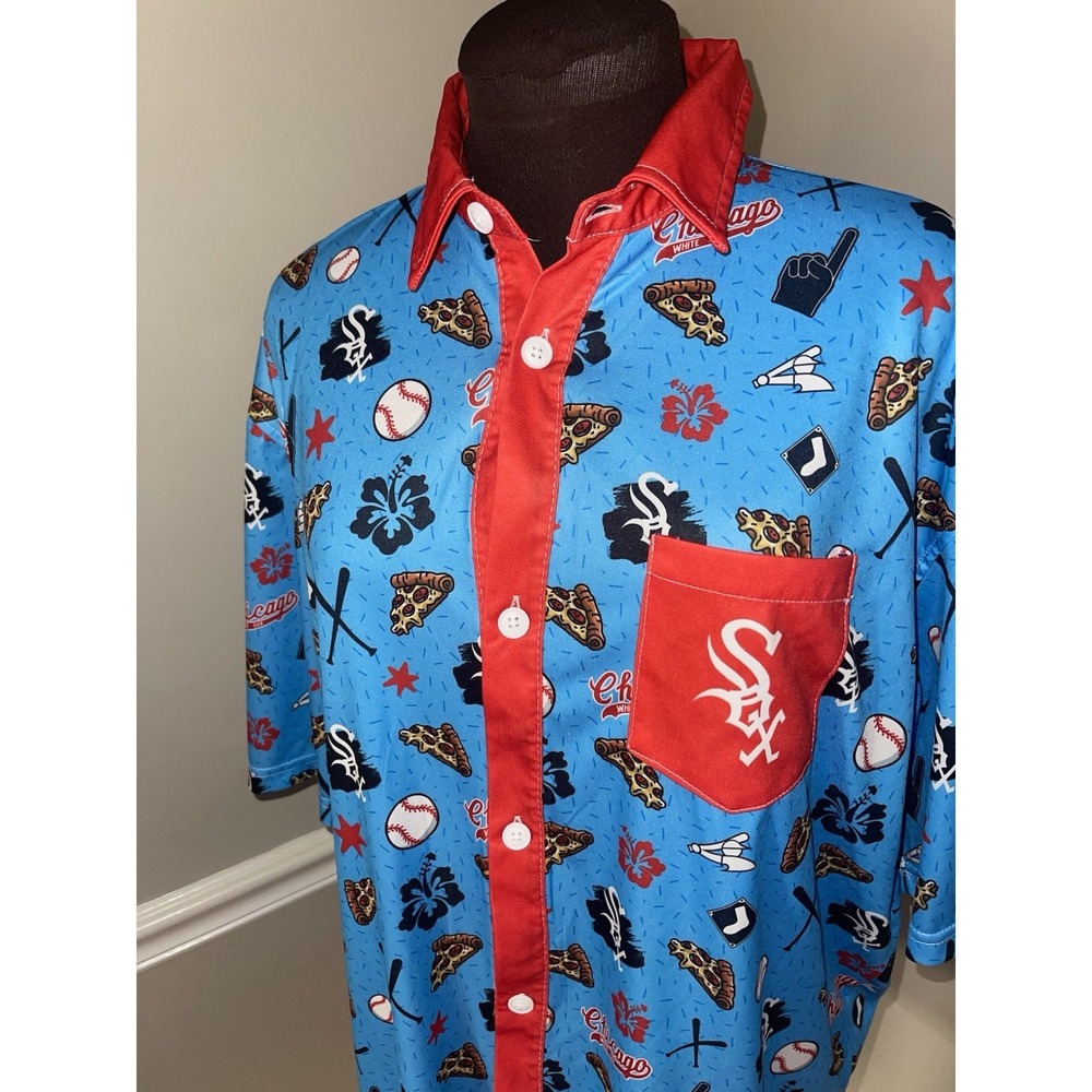 Chicago White‎ Sox Jersey Size XL Adult Beggars Pizza Button Up Spirit Shirt